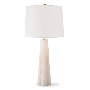 Rousseaus Quatrefoil Alabaster Table Lamp Small by Regina Andrew