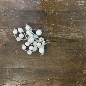 Glitter Snow Rosehip Pick 16"