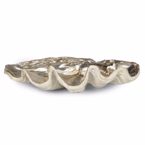 Clam Shell Bowl Large - Ambered Silver Leaf