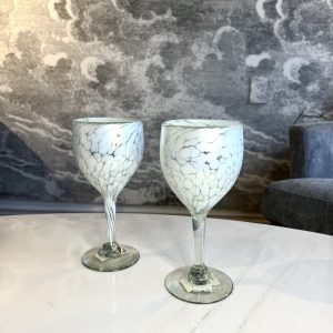 Handblown Opal Wine Glass