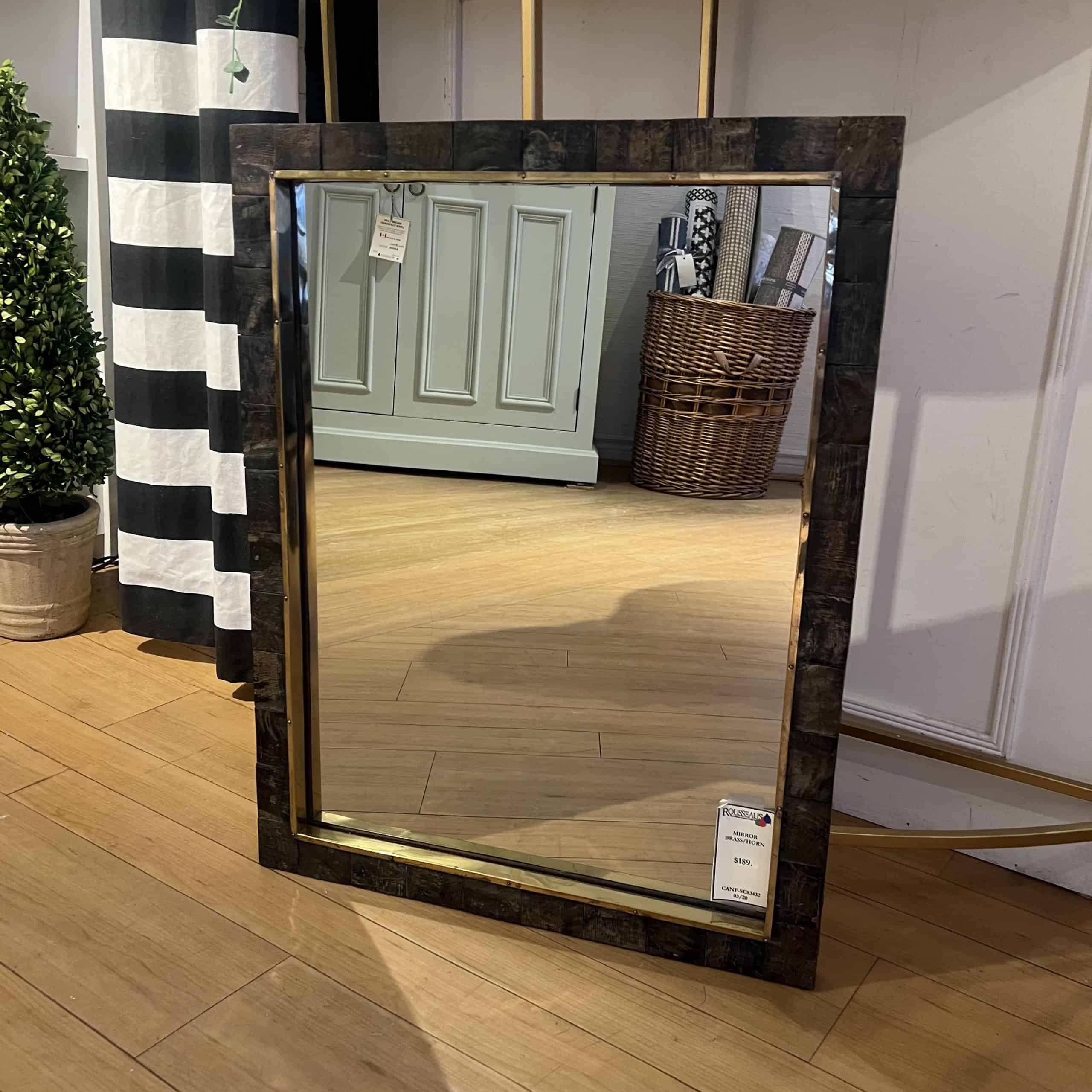 Brass & Faux Horn Mirror