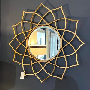 Gold Leaf Flower Mirror