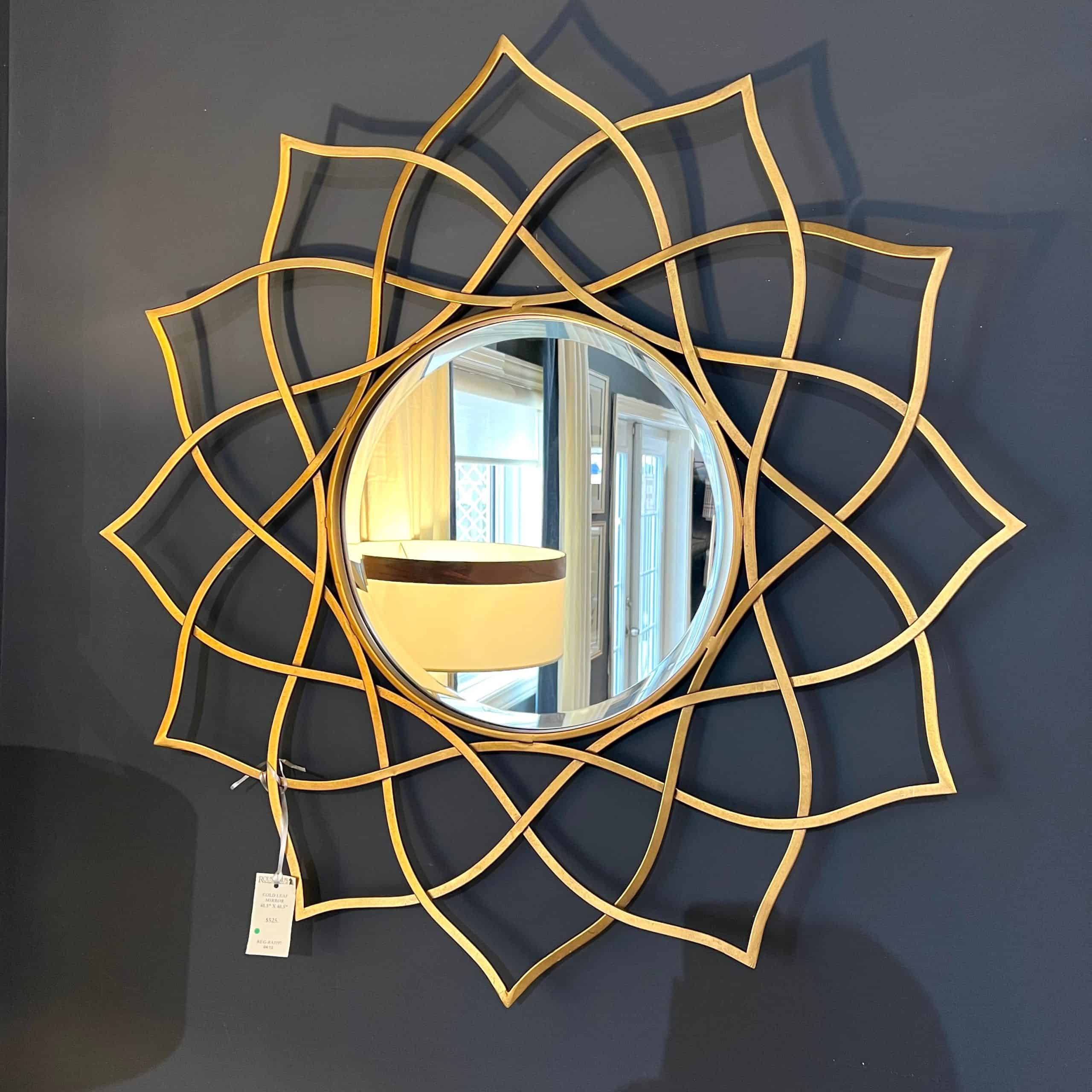 Gold Leaf Flower Mirror
