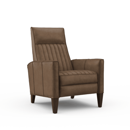 Modern Channelled Leather Recliner