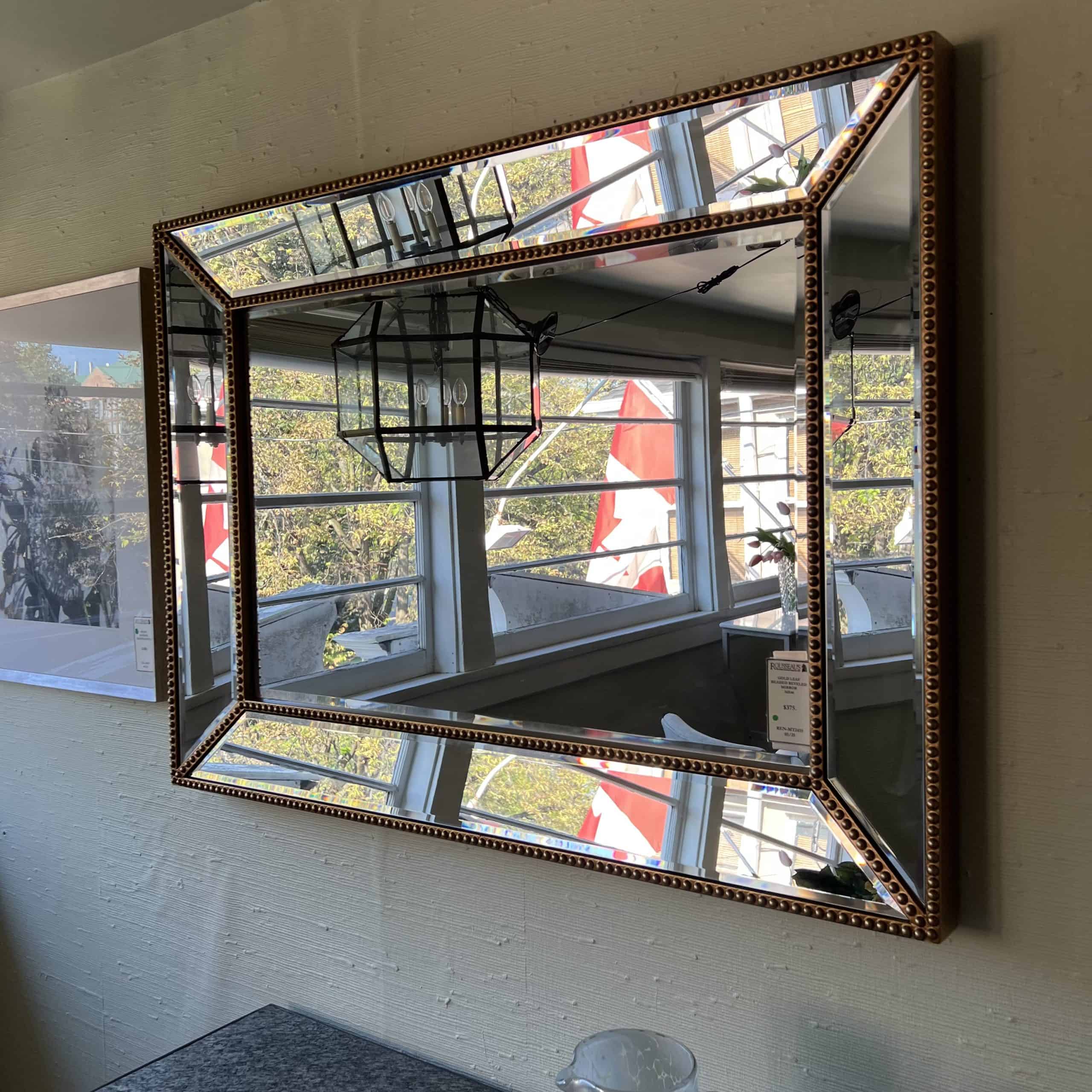 Gold Leaf Beveled Mirror